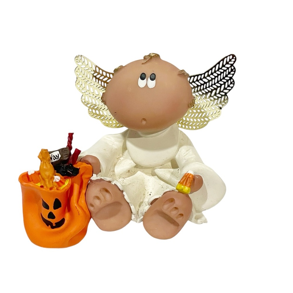 Russ Vintage 2001 Guardian Angel Cheeks Figurine Halloween Pumpkin Figure